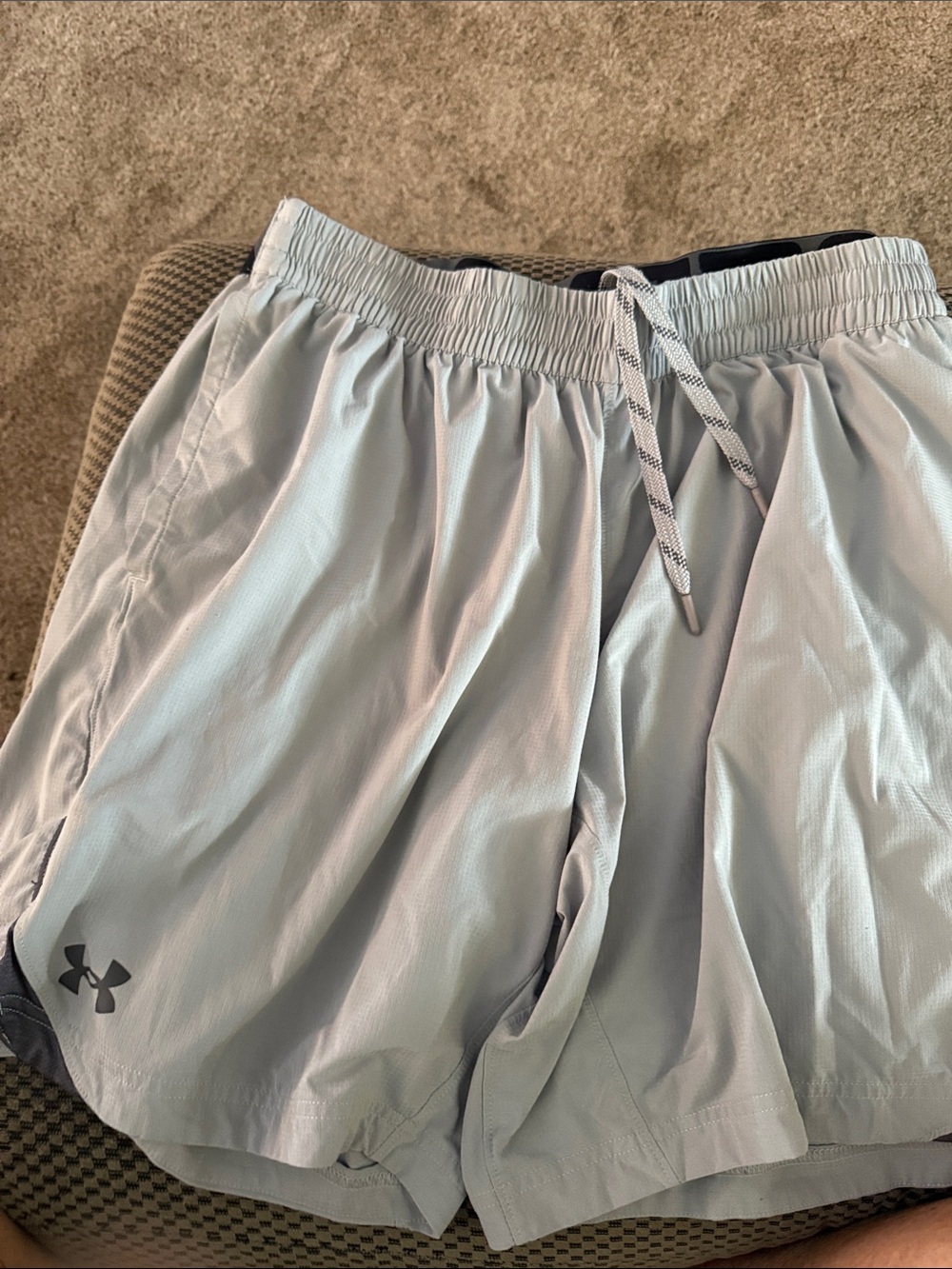 Under Armour Light Gray Sport Shorts with Drawstring